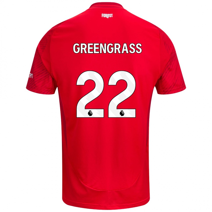 Børn Charlotte Greengrass #22 Rød Hvid Hjemmebane Spillertrøjer 2024/25 Trøje T-Shirt