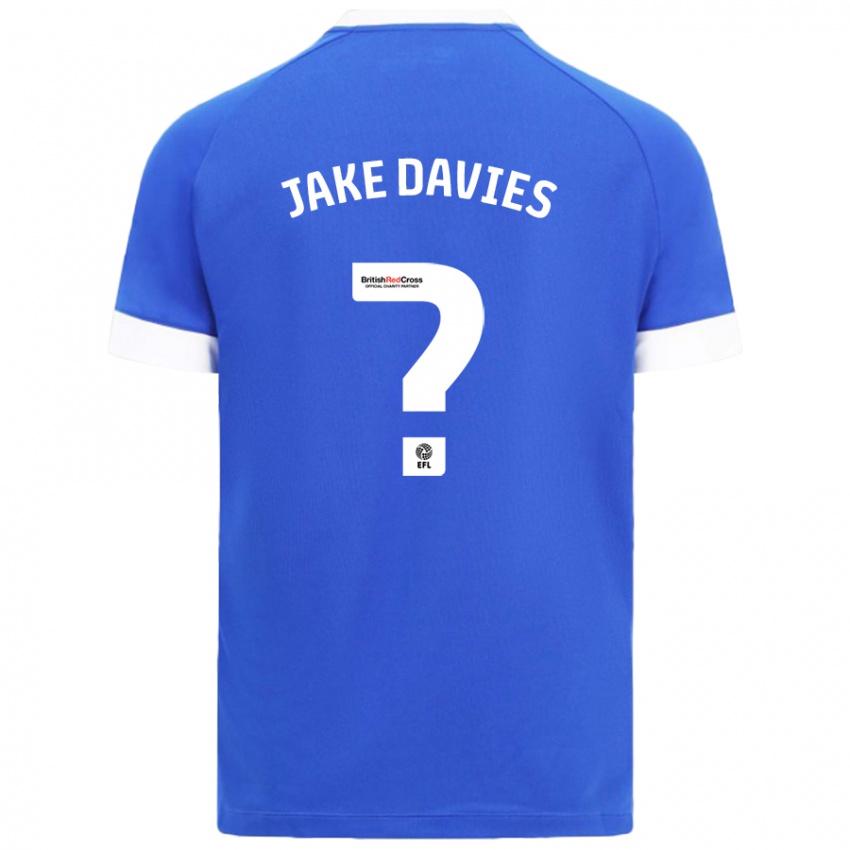 Børn Jake Davies #0 Himmelblå Hjemmebane Spillertrøjer 2024/25 Trøje T-Shirt