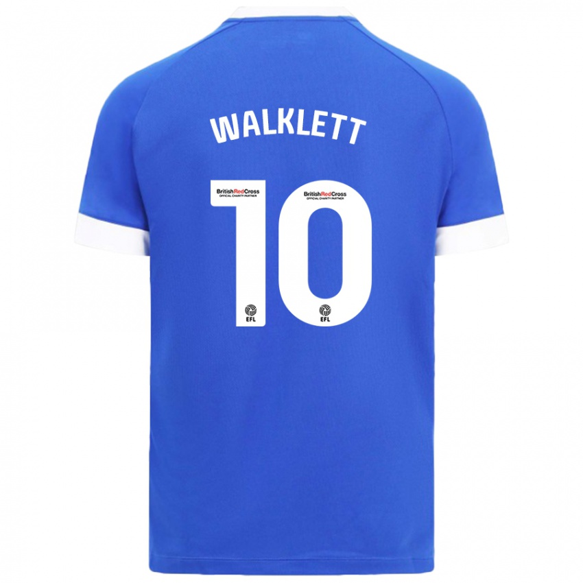 Børn Kerry Walklett #10 Himmelblå Hjemmebane Spillertrøjer 2024/25 Trøje T-Shirt