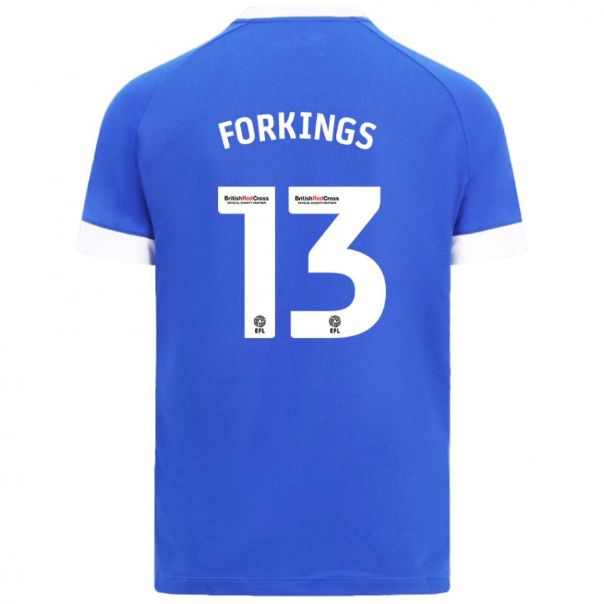 Børn Amelia Forkings #13 Himmelblå Hjemmebane Spillertrøjer 2024/25 Trøje T-Shirt