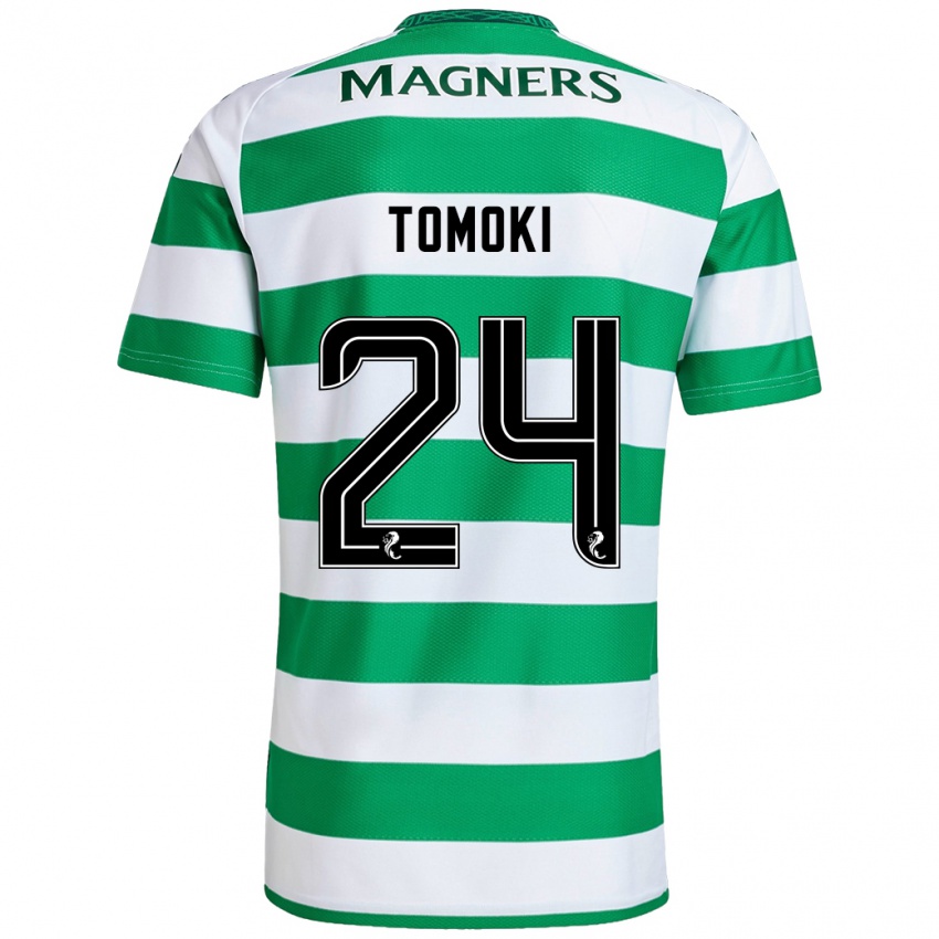 Børn Tomoki Iwata #24 Grøn Hvid Hjemmebane Spillertrøjer 2024/25 Trøje T-Shirt