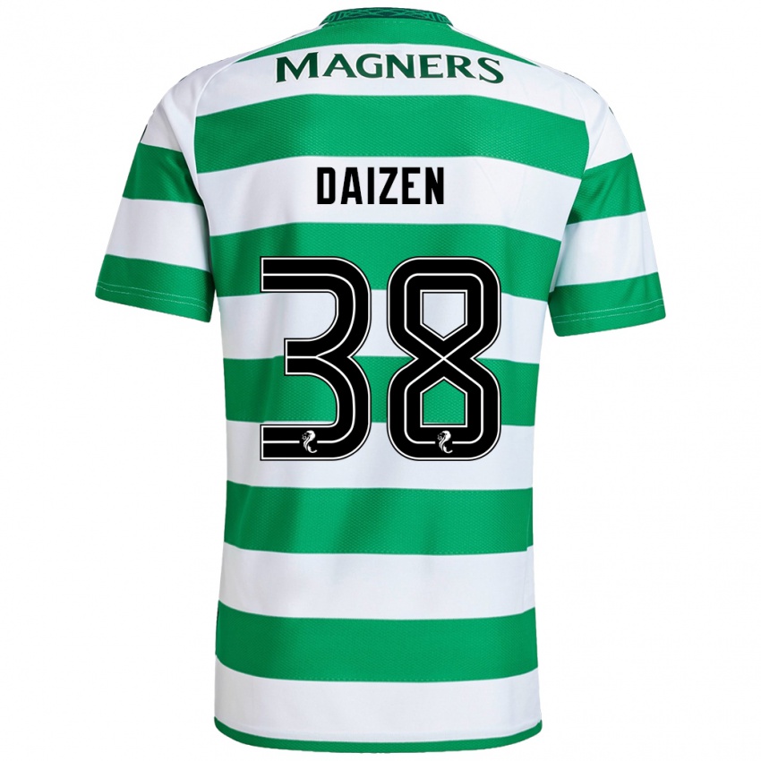 Børn Daizen Maeda #38 Grøn Hvid Hjemmebane Spillertrøjer 2024/25 Trøje T-Shirt