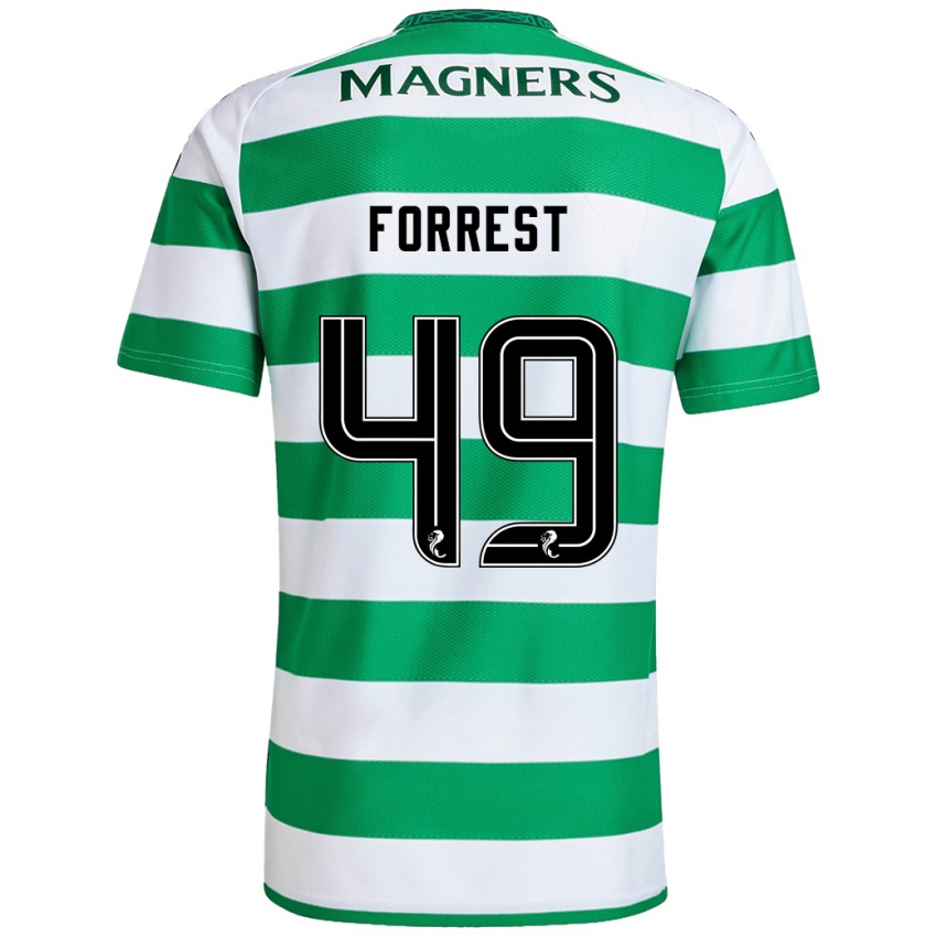 Børn James Forrest #49 Grøn Hvid Hjemmebane Spillertrøjer 2024/25 Trøje T-Shirt