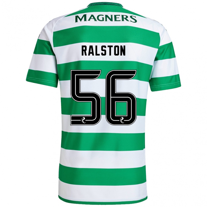 Børn Anthony Ralston #56 Grøn Hvid Hjemmebane Spillertrøjer 2024/25 Trøje T-Shirt