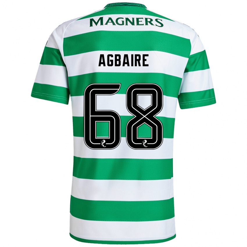 Børn Lenny Agbaire #68 Grøn Hvid Hjemmebane Spillertrøjer 2024/25 Trøje T-Shirt