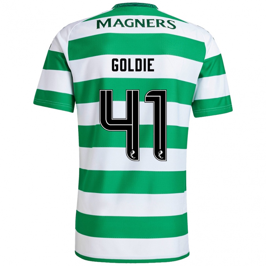 Børn Clare Goldie #41 Grøn Hvid Hjemmebane Spillertrøjer 2024/25 Trøje T-Shirt