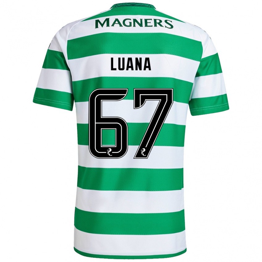 Børn Luana Muñoz #67 Grøn Hvid Hjemmebane Spillertrøjer 2024/25 Trøje T-Shirt