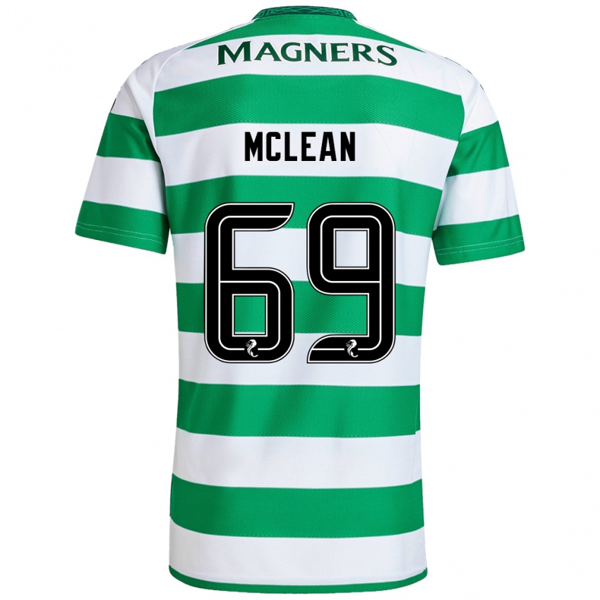 Børn Kai Mclean #69 Grøn Hvid Hjemmebane Spillertrøjer 2024/25 Trøje T-Shirt