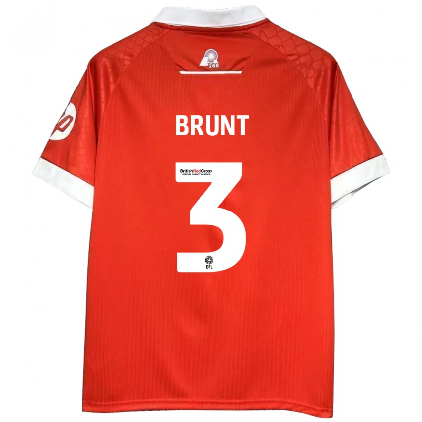 Børn Lewis Brunt #3 Rød Hvid Hjemmebane Spillertrøjer 2024/25 Trøje T-Shirt