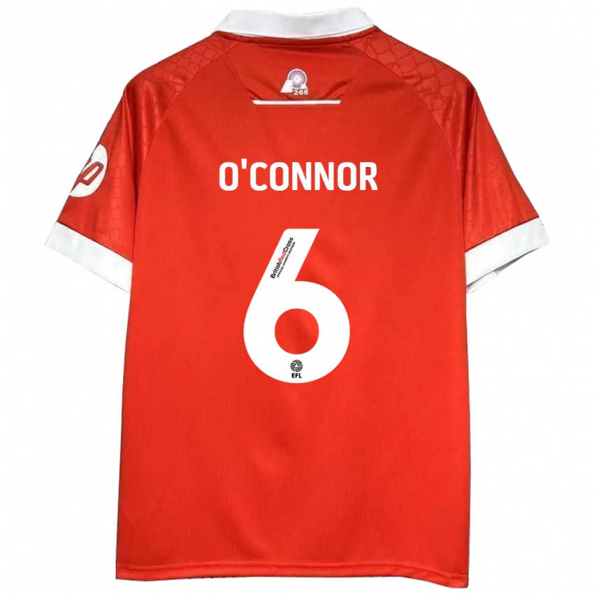 Børn Thomas O'connor #6 Rød Hvid Hjemmebane Spillertrøjer 2024/25 Trøje T-Shirt