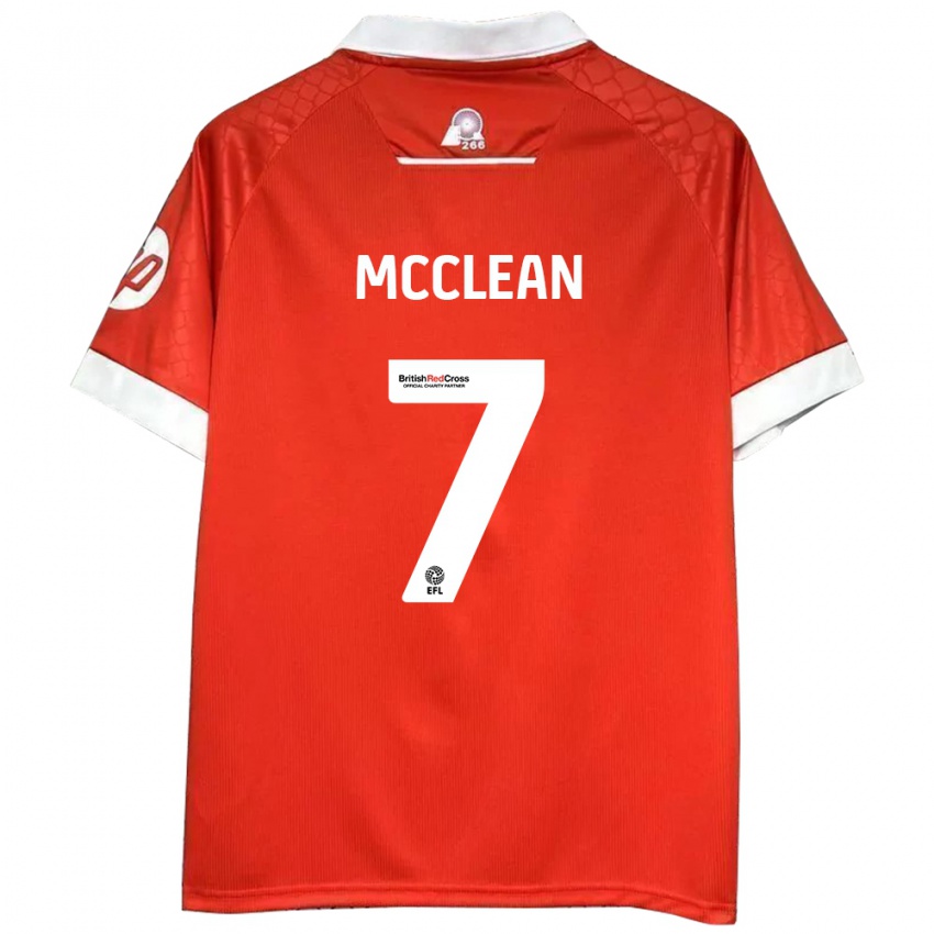 Børn James Mcclean #7 Rød Hvid Hjemmebane Spillertrøjer 2024/25 Trøje T-Shirt