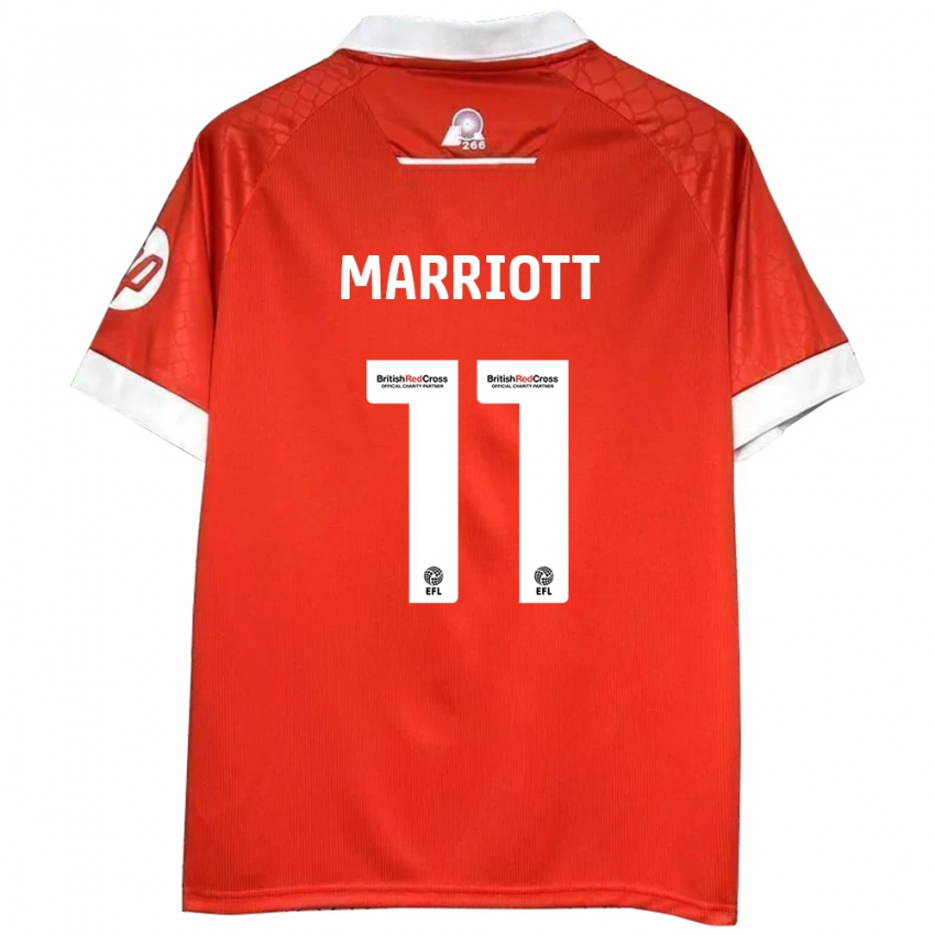 Børn Jack Marriott #11 Rød Hvid Hjemmebane Spillertrøjer 2024/25 Trøje T-Shirt