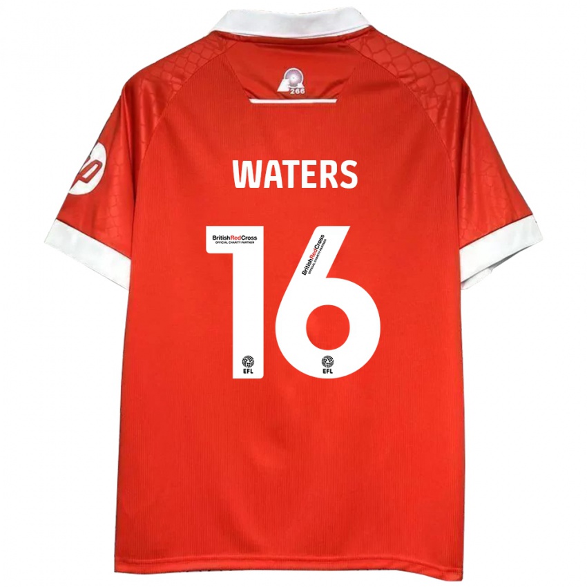 Børn Billy Waters #16 Rød Hvid Hjemmebane Spillertrøjer 2024/25 Trøje T-Shirt