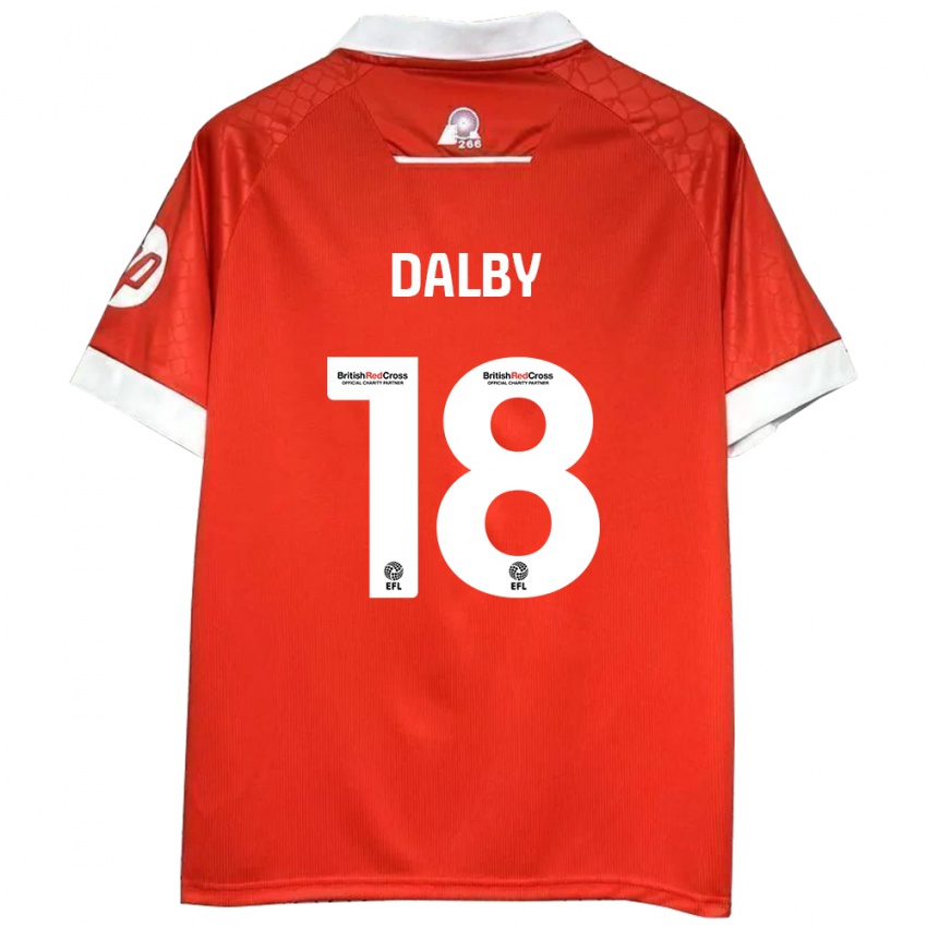 Børn Sam Dalby #18 Rød Hvid Hjemmebane Spillertrøjer 2024/25 Trøje T-Shirt