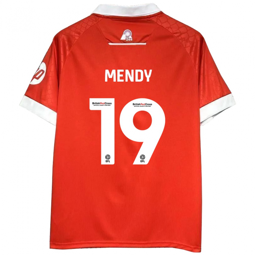 Børn Jacob Mendy #19 Rød Hvid Hjemmebane Spillertrøjer 2024/25 Trøje T-Shirt