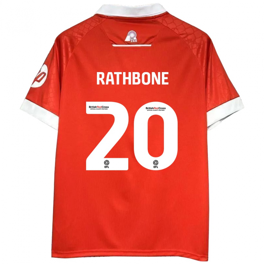 Børn Ollie Rathbone #20 Rød Hvid Hjemmebane Spillertrøjer 2024/25 Trøje T-Shirt