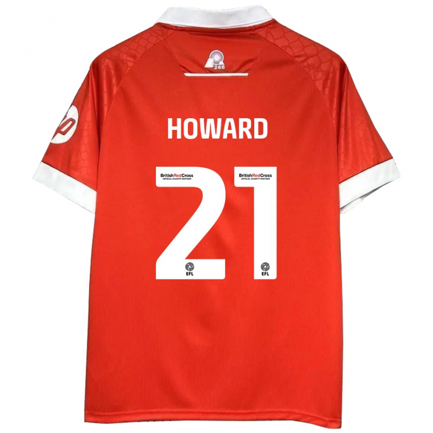 Børn Mark Howard #21 Rød Hvid Hjemmebane Spillertrøjer 2024/25 Trøje T-Shirt