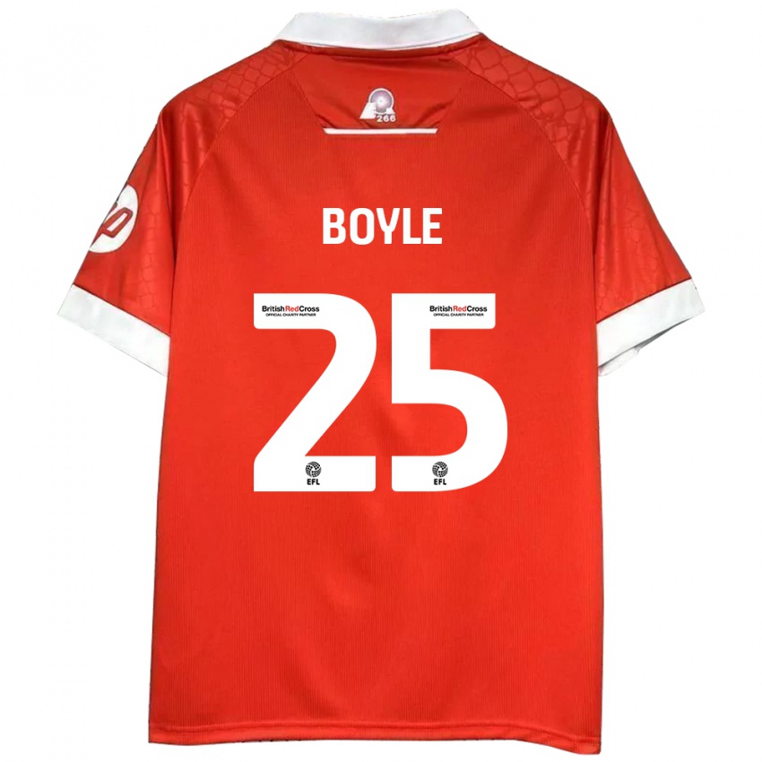 Børn Will Boyle #25 Rød Hvid Hjemmebane Spillertrøjer 2024/25 Trøje T-Shirt