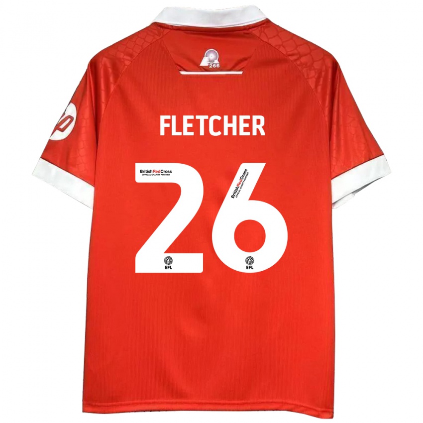 Børn Steven Fletcher #26 Rød Hvid Hjemmebane Spillertrøjer 2024/25 Trøje T-Shirt