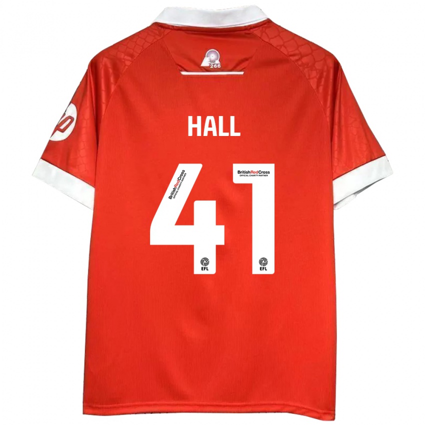 Børn Liam Hall #41 Rød Hvid Hjemmebane Spillertrøjer 2024/25 Trøje T-Shirt