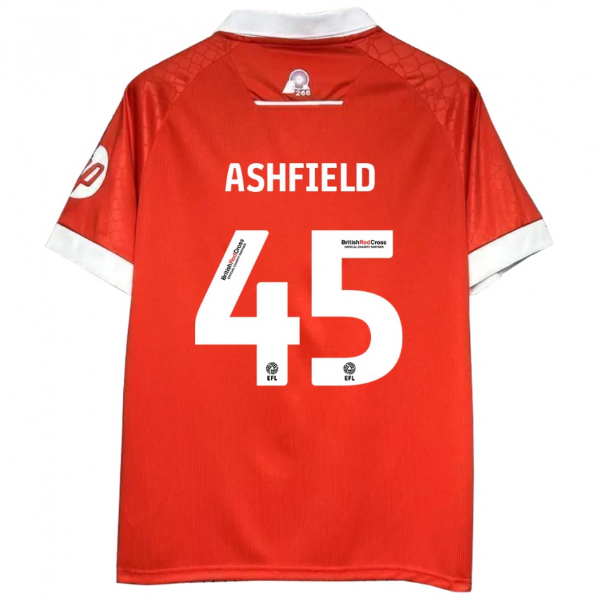 Børn Harry Ashfield #45 Rød Hvid Hjemmebane Spillertrøjer 2024/25 Trøje T-Shirt