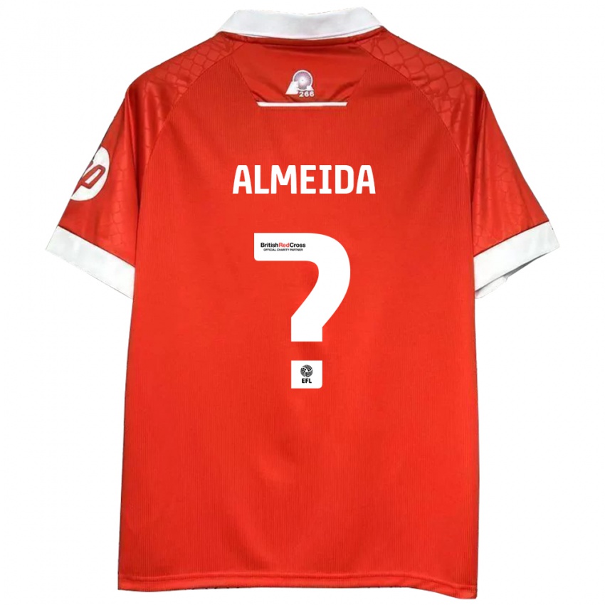 Børn Daymeon Almeida #0 Rød Hvid Hjemmebane Spillertrøjer 2024/25 Trøje T-Shirt