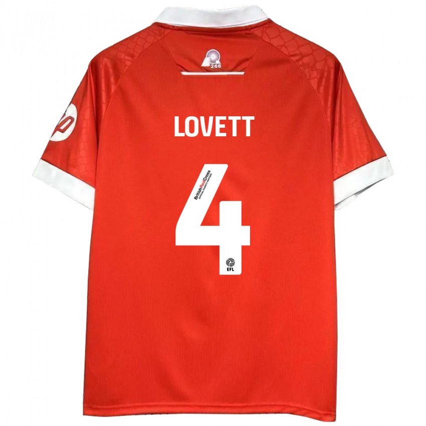 Børn Erin Lovett #4 Rød Hvid Hjemmebane Spillertrøjer 2024/25 Trøje T-Shirt