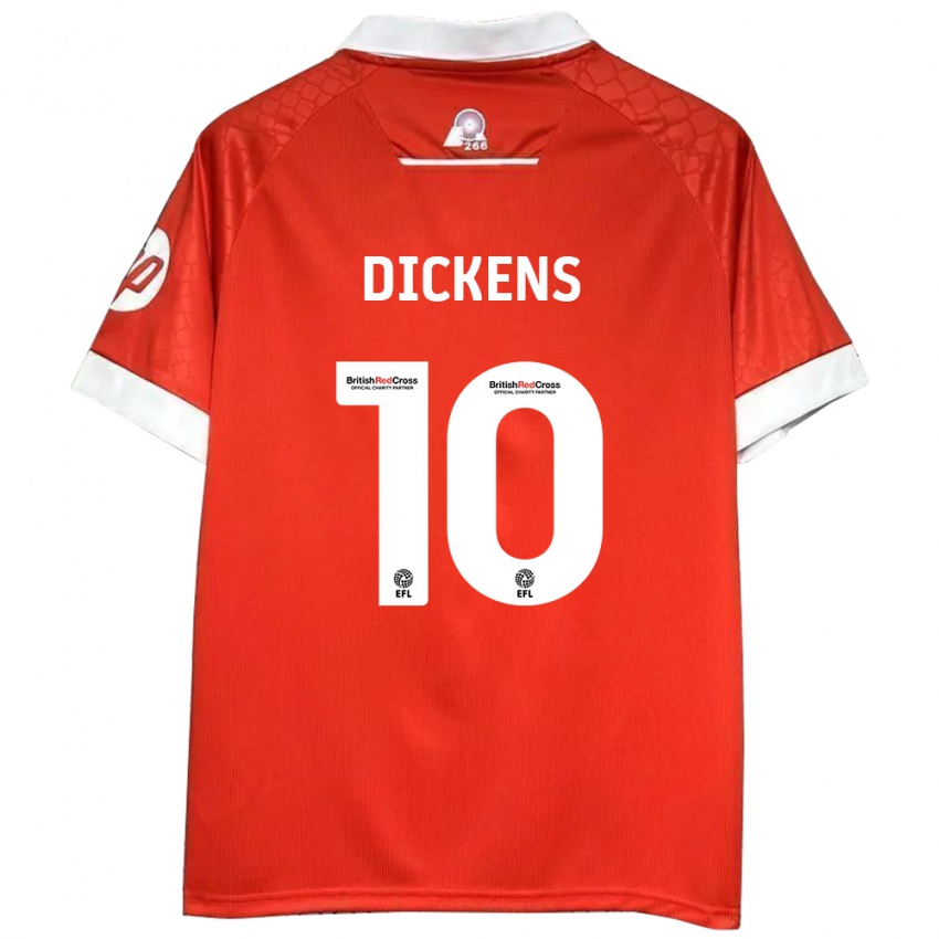 Børn Tj Dickens #10 Rød Hvid Hjemmebane Spillertrøjer 2024/25 Trøje T-Shirt