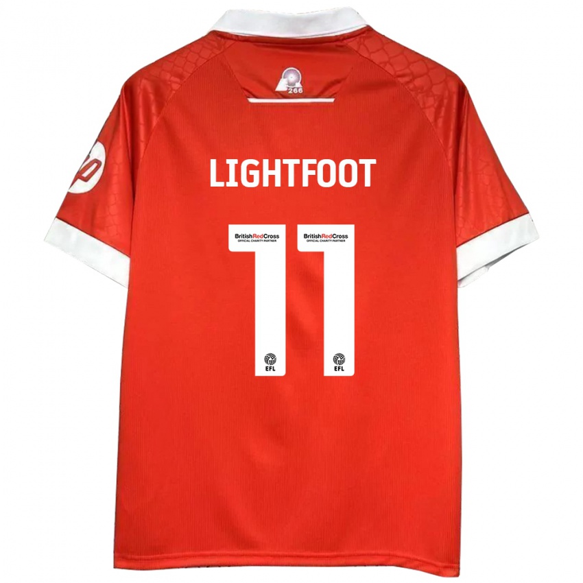 Børn Amber Lightfoot #11 Rød Hvid Hjemmebane Spillertrøjer 2024/25 Trøje T-Shirt