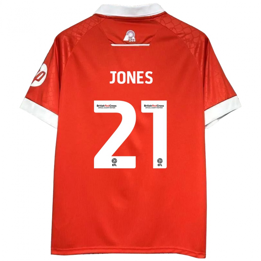 Børn Lili Jones #21 Rød Hvid Hjemmebane Spillertrøjer 2024/25 Trøje T-Shirt