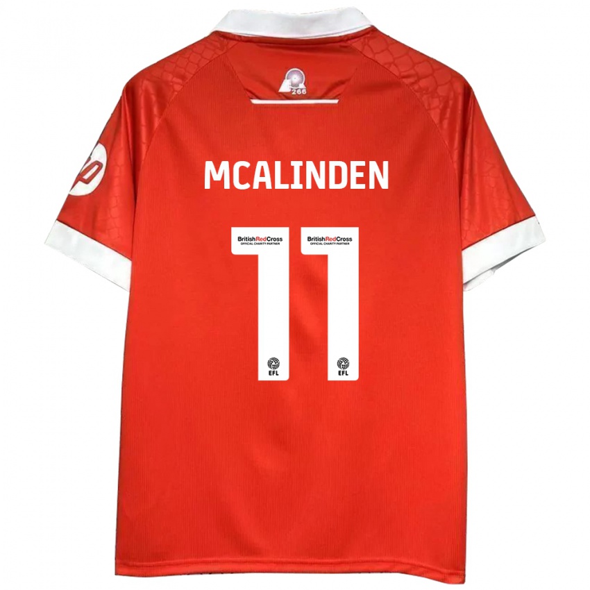 Børn Liam Mcalinden #11 Rød Hvid Hjemmebane Spillertrøjer 2024/25 Trøje T-Shirt