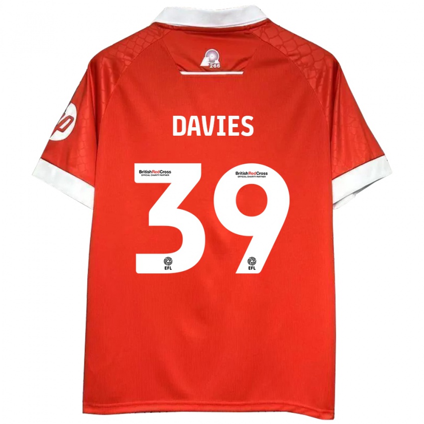 Børn Daniel Davies #39 Rød Hvid Hjemmebane Spillertrøjer 2024/25 Trøje T-Shirt