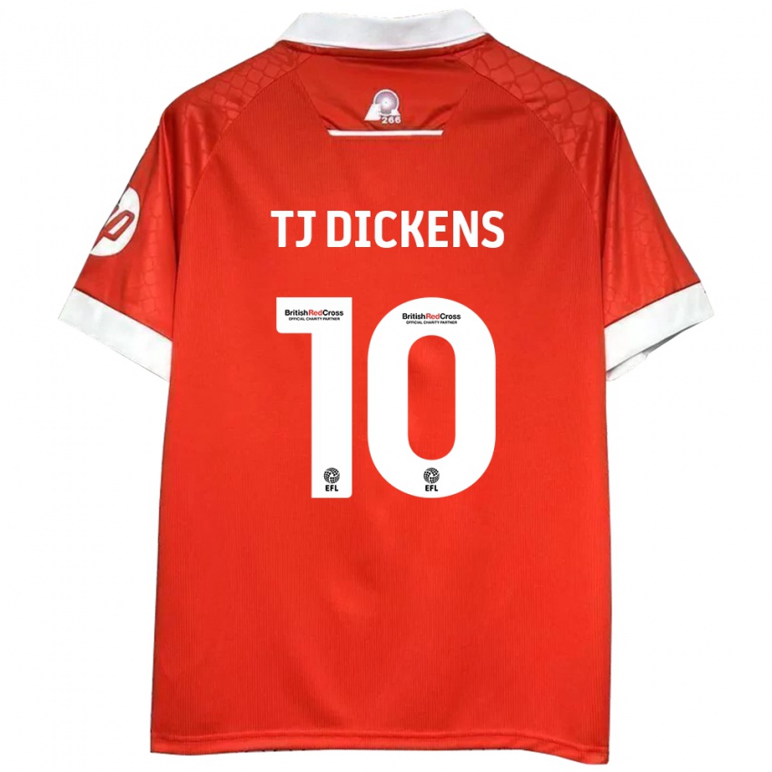 Børn Tonicha Tj Dickens #10 Rød Hvid Hjemmebane Spillertrøjer 2024/25 Trøje T-Shirt