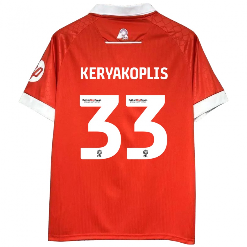 Børn Hannah Keryakoplis #33 Rød Hvid Hjemmebane Spillertrøjer 2024/25 Trøje T-Shirt