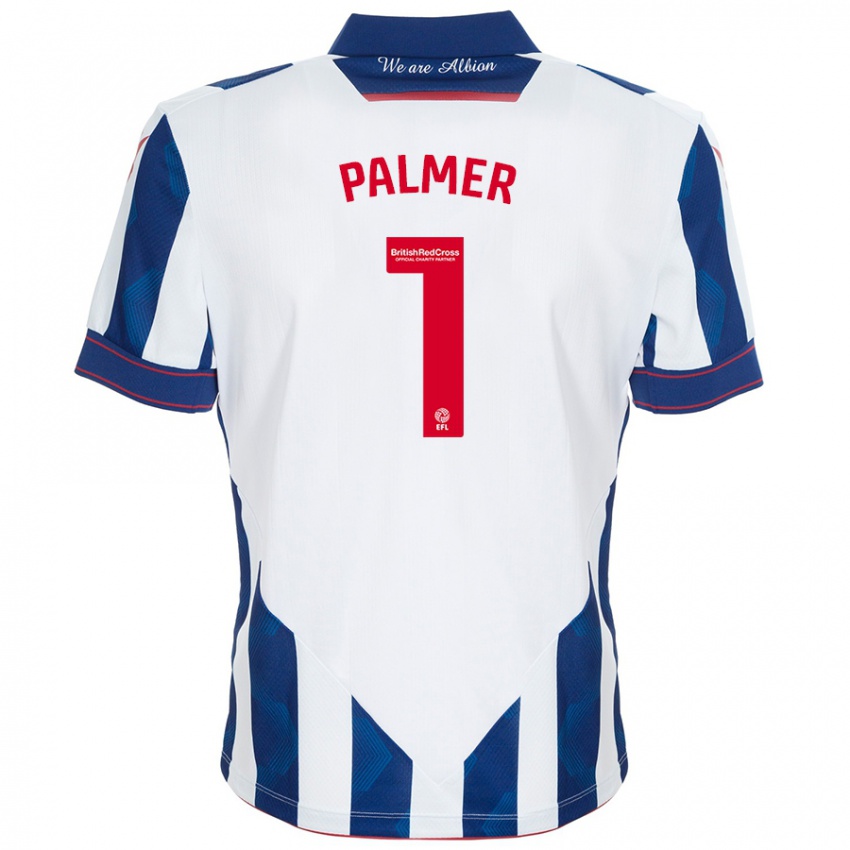 Børn Alex Palmer #1 Hvid Mørkeblå Hjemmebane Spillertrøjer 2024/25 Trøje T-Shirt