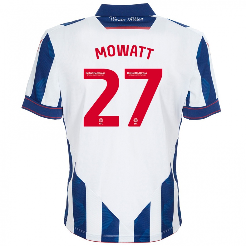 Børn Alex Mowatt #27 Hvid Mørkeblå Hjemmebane Spillertrøjer 2024/25 Trøje T-Shirt