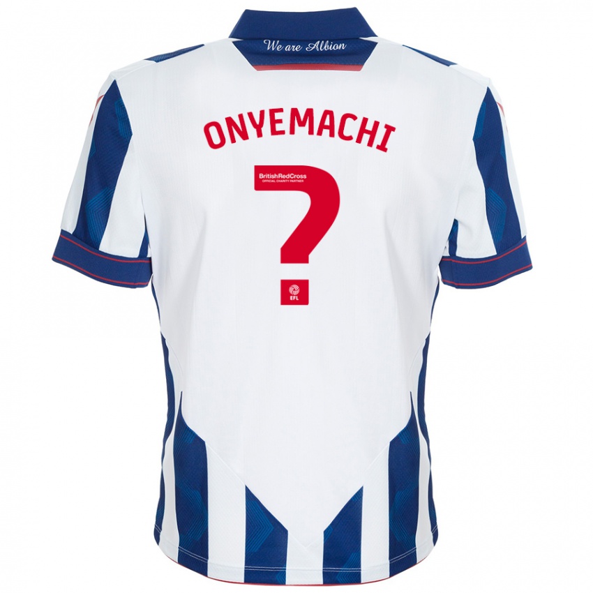 Børn Divine Onyemachi #0 Hvid Mørkeblå Hjemmebane Spillertrøjer 2024/25 Trøje T-Shirt