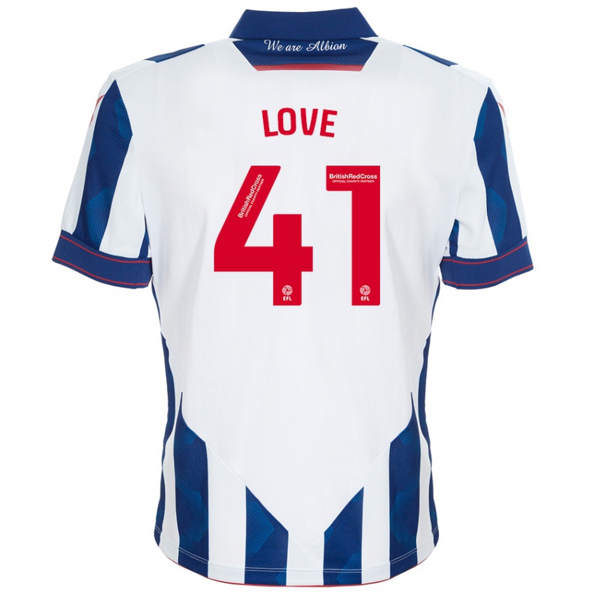 Børn Layton Love #41 Hvid Mørkeblå Hjemmebane Spillertrøjer 2024/25 Trøje T-Shirt