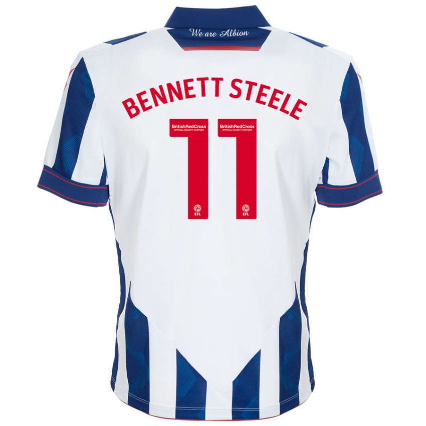 Børn Lizzie Bennett-Steele #11 Hvid Mørkeblå Hjemmebane Spillertrøjer 2024/25 Trøje T-Shirt