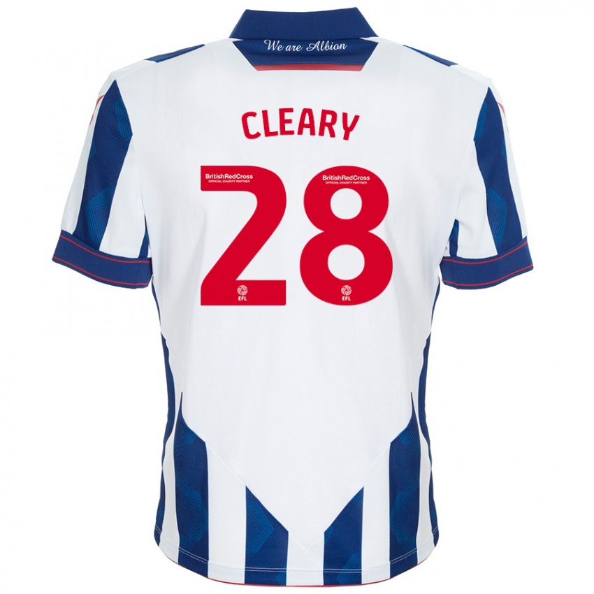 Børn Reyes Cleary #28 Hvid Mørkeblå Hjemmebane Spillertrøjer 2024/25 Trøje T-Shirt