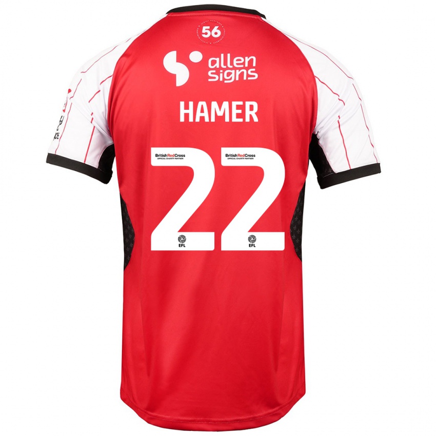 Børn Tom Hamer #22 Hvid Hjemmebane Spillertrøjer 2024/25 Trøje T-Shirt