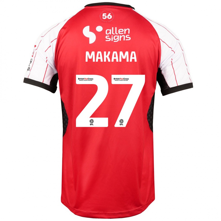 Børn Jovon Makama #27 Hvid Hjemmebane Spillertrøjer 2024/25 Trøje T-Shirt