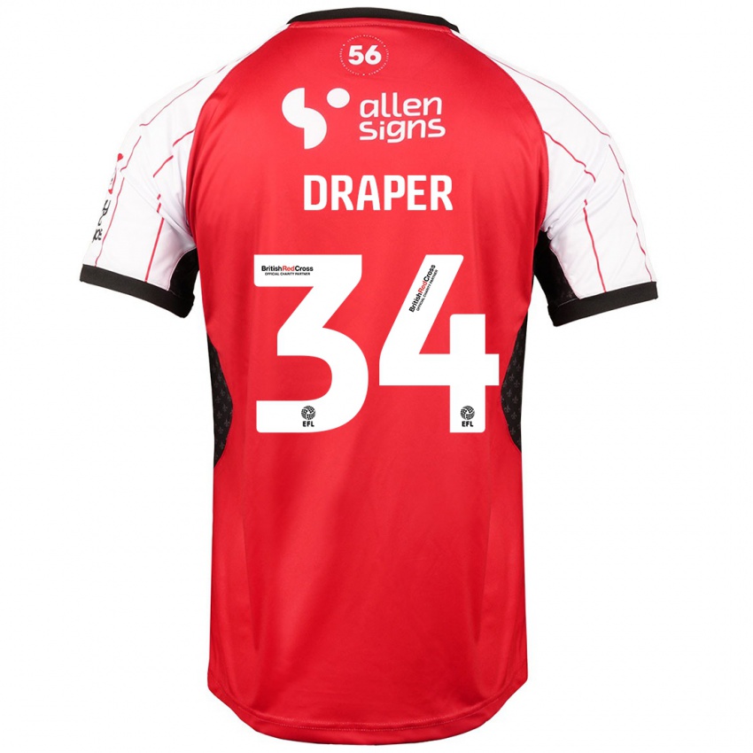 Børn Freddie Draper #34 Hvid Hjemmebane Spillertrøjer 2024/25 Trøje T-Shirt