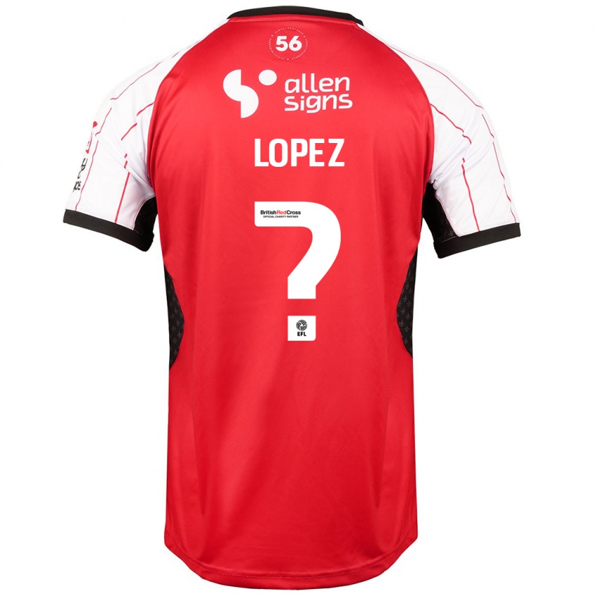 Børn Jersey Lopez #0 Hvid Hjemmebane Spillertrøjer 2024/25 Trøje T-Shirt