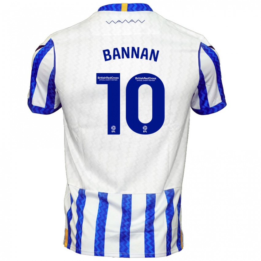 Børn Barry Bannan #10 Blå Hvid Hjemmebane Spillertrøjer 2024/25 Trøje T-Shirt