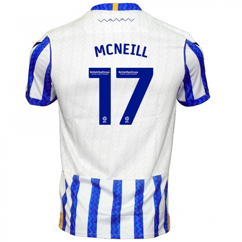 Børn Charlie Mcneill #17 Blå Hvid Hjemmebane Spillertrøjer 2024/25 Trøje T-Shirt