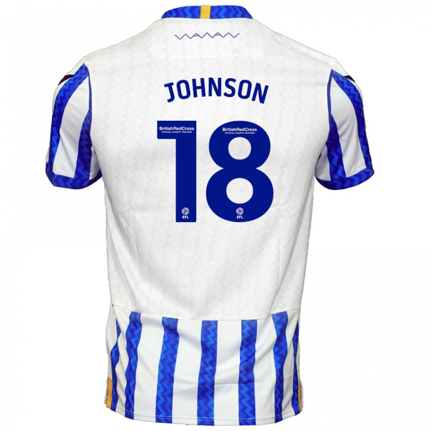 Børn Marvin Johnson #18 Blå Hvid Hjemmebane Spillertrøjer 2024/25 Trøje T-Shirt