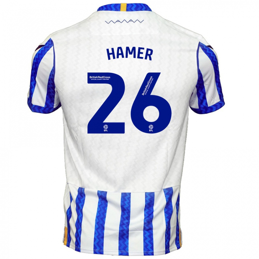 Børn Ben Hamer #26 Blå Hvid Hjemmebane Spillertrøjer 2024/25 Trøje T-Shirt