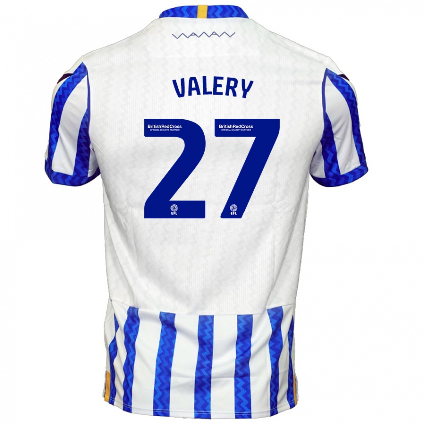 Børn Yan Valery #27 Blå Hvid Hjemmebane Spillertrøjer 2024/25 Trøje T-Shirt