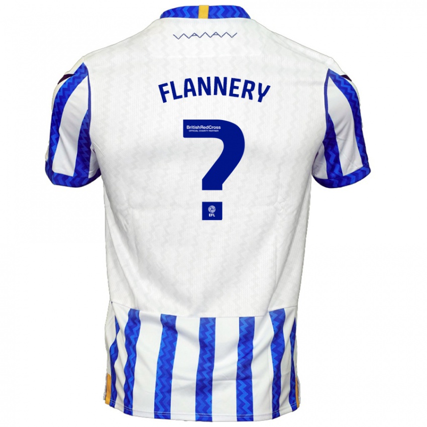 Børn Cian Flannery #0 Blå Hvid Hjemmebane Spillertrøjer 2024/25 Trøje T-Shirt